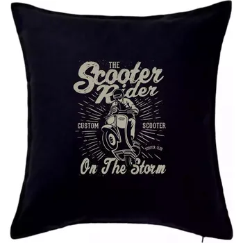 Polštář Scooter Rider - Polštář 50x50 - 50x50 - Včetně výplně ( Černá )