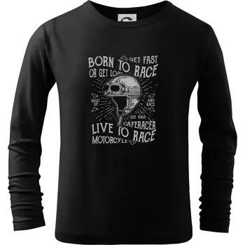 Born To Race 1 - Triko dětské Long Sleeve - 158 cm/12 let ( Černá )