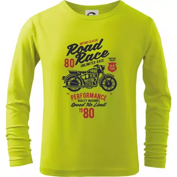 Dětská móda Road Race Motorcycle - Triko dětské Long Sleeve - 122 cm/6 let ( Limetková )