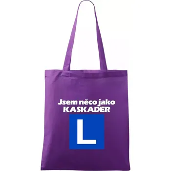 Autoškola něco jako kaskadér - Taška bavlněná - 42 x 38 cm ( Fialová )