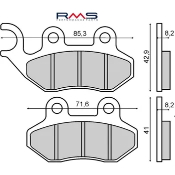 Brzdová destička Brzdové destičky RMS 225102750 organické
