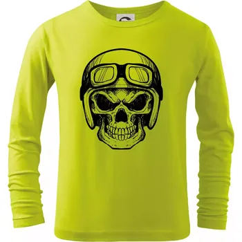 Chlapecké tričko Nasranej motorkář - Triko dětské Long Sleeve - 104-110cm / 3-4 roky ( Limetková )