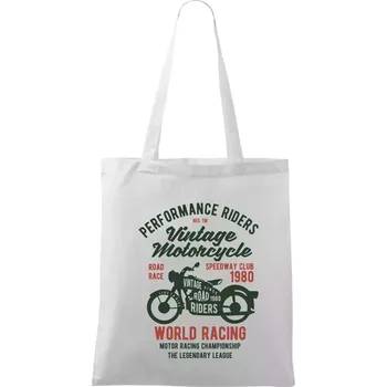 Vintage Motorcycle - Taška bavlněná - 42 x 38 cm ( Bílá )