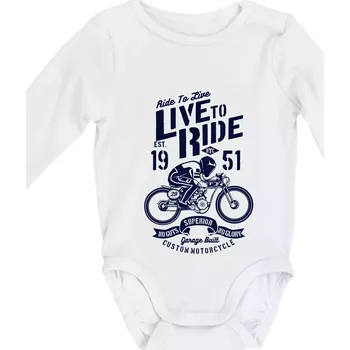 Kojenecký body Live To Ride - Body kojenecké s dlouhým rukávem - Dlouhý r. 3-6 měs ( Bílá )