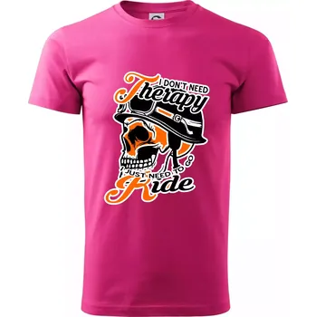 I don't need therapy moto ride - Klasické pánské triko vyšší gramáže - XS ( Purpurová )