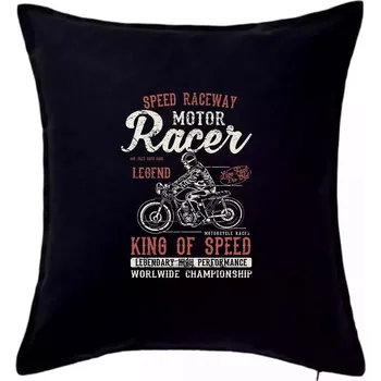 Polštář Motor Racer - Polštář 50x50 - 50x50 - Pouze potah ( Černá )