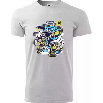 Pánské tričko Motohelmátor - Triko extra velké (5-8XL) - 7XL ( Světlešedý Melír )