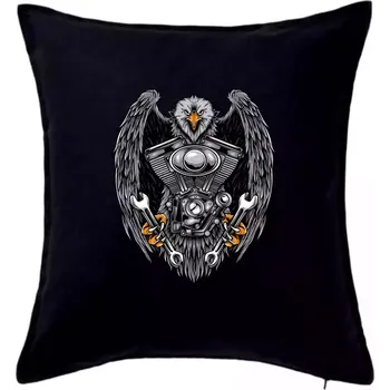 Polštář Moto orel - Polštář 50x50 - 50x50 - Pouze potah ( Černá )