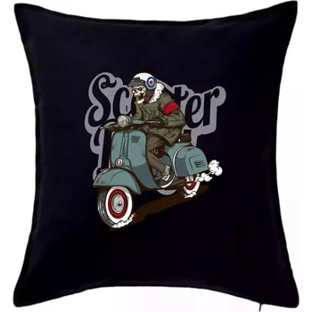 Polštář Skútr boy ve vaťáku - Polštář 50x50 - 50x50 - Včetně výplně ( Černá )