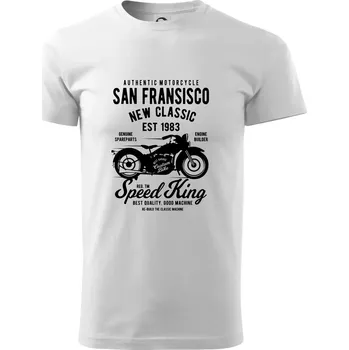 Pánské tričko San Fransisco Motorcycle - Triko extra velké (5-8XL) - 6XL ( Bílá )