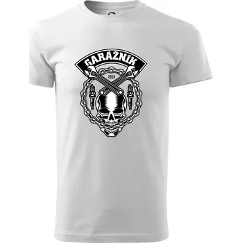 Lebka garážník - Triko extra velké (5-8XL) - 8XL ( Bílá )