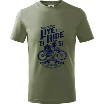 Live To Ride - Tričko dětské bavlněné - 158 cm/12 let ( Khaki )