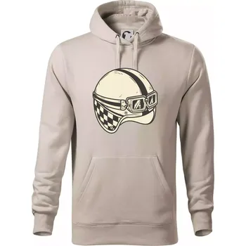 Pánská mikina Moto helma - žalud - Mikina pánská Cape s kapucí - S ( Ledově šedá )