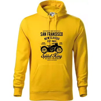 Pánská mikina San Fransisco Motorcycle - Mikina pánská Cape s kapucí - S ( Žlutá )