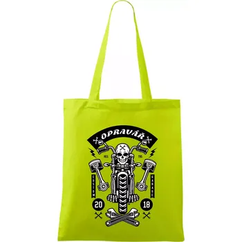 Lebka motorkář opravář - Taška bavlněná - 42 x 38 cm ( Limetková )