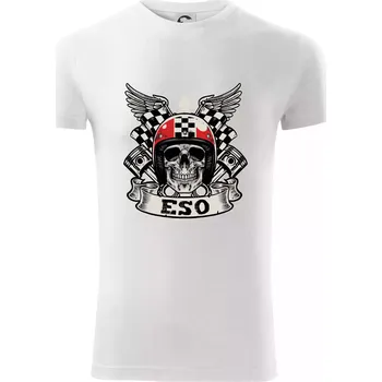 Pánské tričko Motorkář eso - Viper FIT - Pánské zůžené tričko - S ( Bílá )