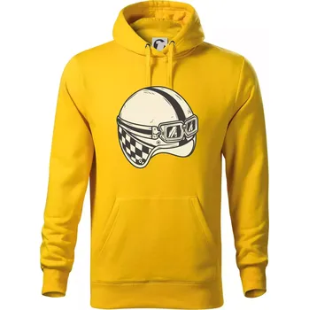 Pánská mikina Moto helma - žalud - Mikina pánská Cape s kapucí - 4XL ( Žlutá )