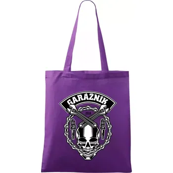 Lebka garážník - Taška bavlněná - 42 x 38 cm ( Fialová )
