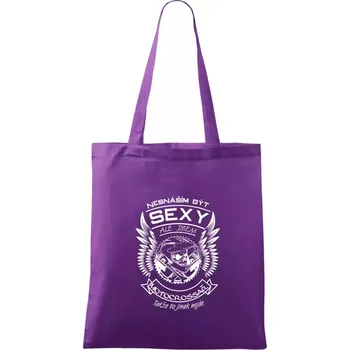 Nákupní taška Nesnáším být sexy - motocrossař - Taška bavlněná - 42 x 38 cm ( Fialová )