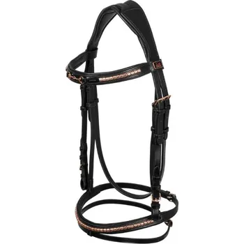 Uzdečka SUPREME Rose Gold s anglickým nánosníkem černá COB