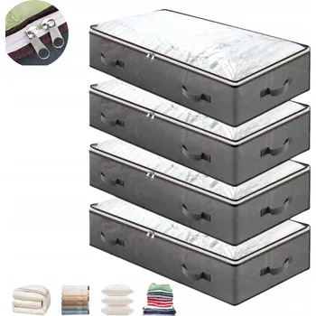 Úložný box 4x ORGANIZÉR NA POVLEČENÍ, PEŘINY, OBAL, ÚLOŽNÝ BOX NA OBLEČENÍ POD POSTEL 90L