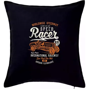 Polštář Speed Racer 4 auto - Polštář 50x50 - 50x50 - Pouze potah ( Černá )