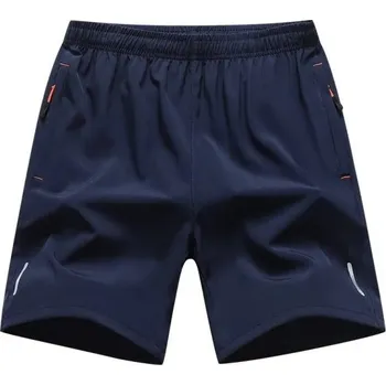 Pánské kraťasy Pánské sportovní kraťasy s elastickým pasem Prodyšné tréninkové šortky s kapsami na zip Reflexní prvky Pohodlné kraťasy na běh modrá XXL
