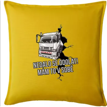 Polštář Nedalo se odolat, mám to v sobě kamion - Polštář 50x50 - 50x50 - Včetně výplně ( Žlutá )
