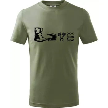 Enduro Love - Tričko dětské bavlněné - 134 cm/8 let ( Khaki )