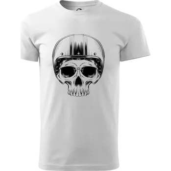 Motorkář lebka s kulatou hlavou - Triko extra velké (5-8XL) - 6XL ( Bílá )