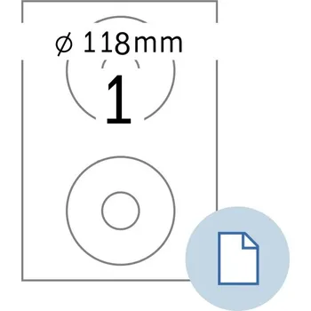 Papír Europapier Samolepící etikety bílé A4 SMARTLINE, 100 listů Varianta: CD / 118