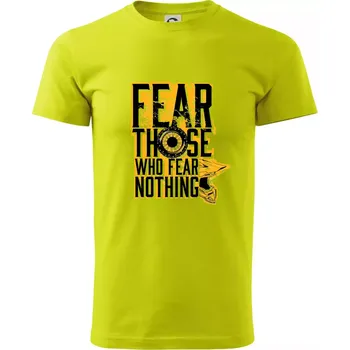 Pánská móda Motocross fear those who fear nothing - Klasické pánské triko vyšší gramáže - 4XL ( Limetková )