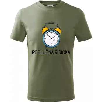 Chlapecké oblečení Poslušná řidička - Tričko dětské bavlněné - 158 cm/12 let ( Khaki )