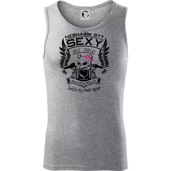 Pánská móda Nesnáším být sexy - motorkářka - Tílko pánské Core - S ( Tmavě šedý melír )