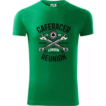 Caferacer Reunion - Viper FIT - Pánské zůžené tričko - S ( Středně zelená )