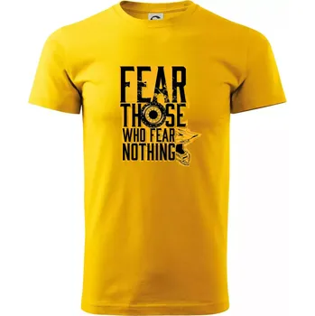 Pánské tričko Motocross fear those who fear nothing - Triko extra velké (5-8XL) - 8XL ( Žlutá )