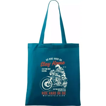 Go Ride Hard - Taška bavlněná - 42 x 38 cm ( Petrolejová )