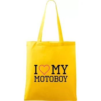 I love my motoboy - Taška bavlněná - 42 x 38 cm ( Žlutá )