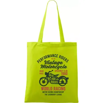 Vintage Motorcycle - Taška bavlněná - 42 x 38 cm ( Limetková )