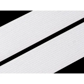 Pruženka šíře 30 mm tkaná bílá - pevná, barva Bílá