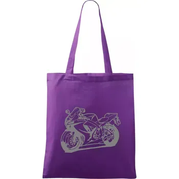 Sportovní motorka - Taška bavlněná - 42 x 38 cm ( Fialová )