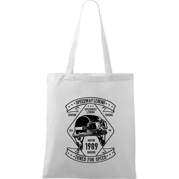 Speedway Legend Helmet - Taška bavlněná - 42 x 38 cm ( Bílá )