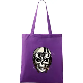 Motorkářská helma a doutník - Taška bavlněná - 42 x 38 cm ( Fialová )