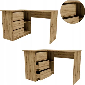 Psací stůl Obdélníkový psací stůl Matkam 124 x 85 x 77 cm dub artisan