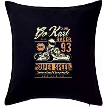 Polštář Go Kart Racer - Polštář 50x50 - 50x50 - Pouze potah ( Černá )