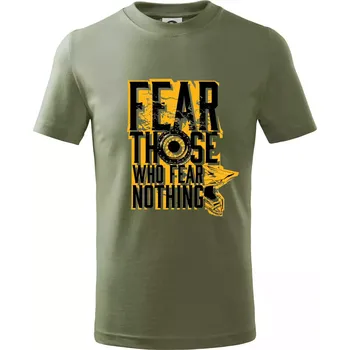 Chlapecké oblečení Motocross fear those who fear nothing - Tričko dětské bavlněné - 134 cm/8 let ( Khaki )