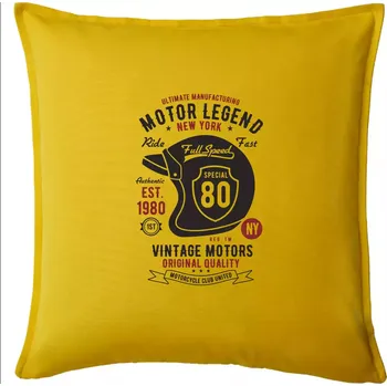 Polštář Motor Legend Helmet - Polštář 50x50 - 50x50 - Pouze potah ( Žlutá )