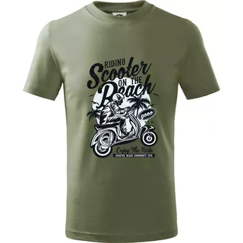 Scooter Beach - Tričko dětské bavlněné - 104-110cm / 3-4 roky ( Khaki )