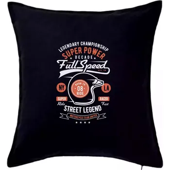 Polštář Full Speed Super Power - Polštář 50x50 - 50x50 - Včetně výplně ( Černá )