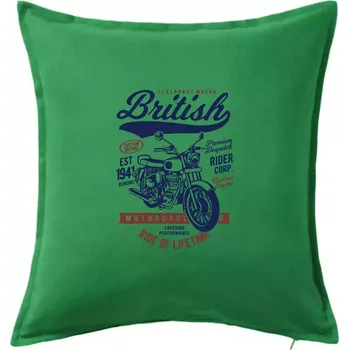 Polštář British Motorcycle - Polštář 50x50 - 50x50 - Pouze potah ( Středně zelená )